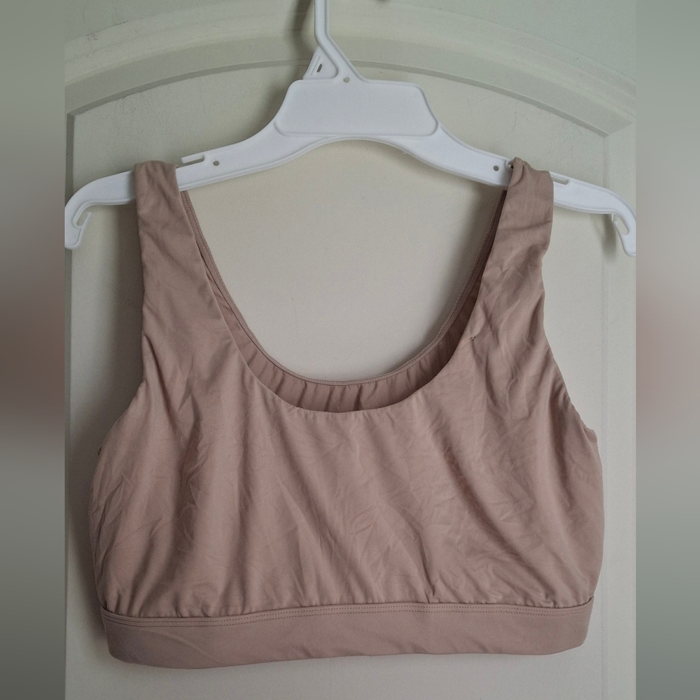 Joyspun Womens Brushed Knit Bralette  Sz L TAN NEUTRO LONGWEAR COMFTY